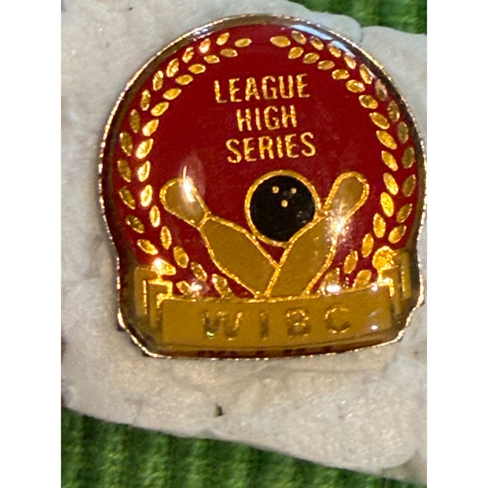 Vintage WIBC League High Series Bowling Award Pin Women's International Bowling